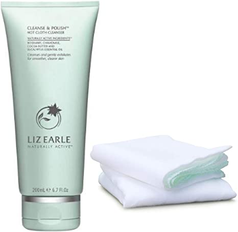 Liz Earle Cleanse And Polish Hot Cloth Cleanser Tube 200ml Plus 2 Pure Cotton Cloths A Moisturiser And Gentle Exfoliator For Instant Nourish Beautiful Skin